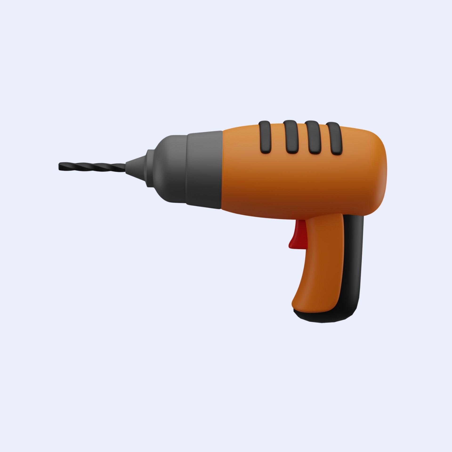 drill-machine-3d-icon-drilling-machine-repair-tools-equipment-construction-tool