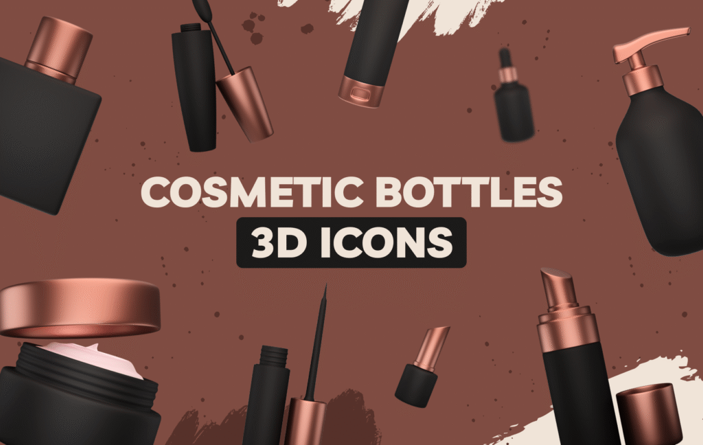 Cosmetic Bottles 3D Icon Pack