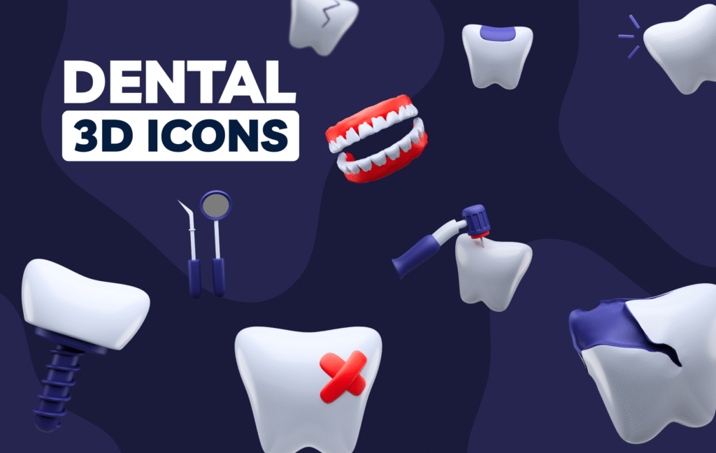 Dental 3D Icon Pack