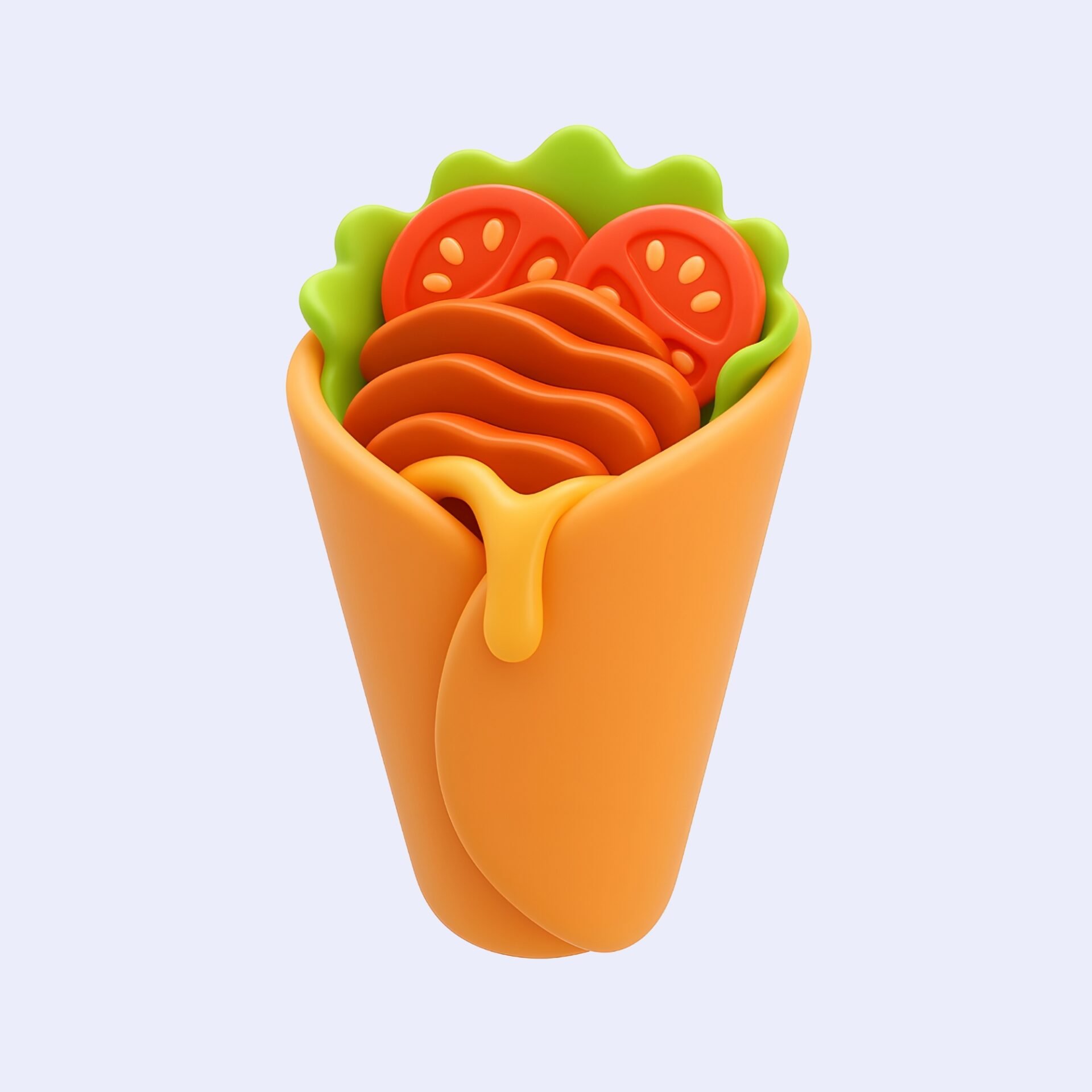 shawarma-3d-icon-burrito-pita-sandwich-tortilla-fast-food-snack-junk-food-meal-delicious-tasty-spicy-dish-appetizer