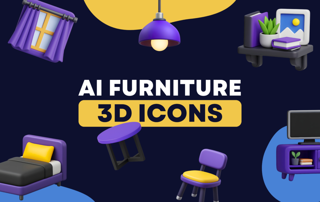 AI Home Furniture 3D Icons