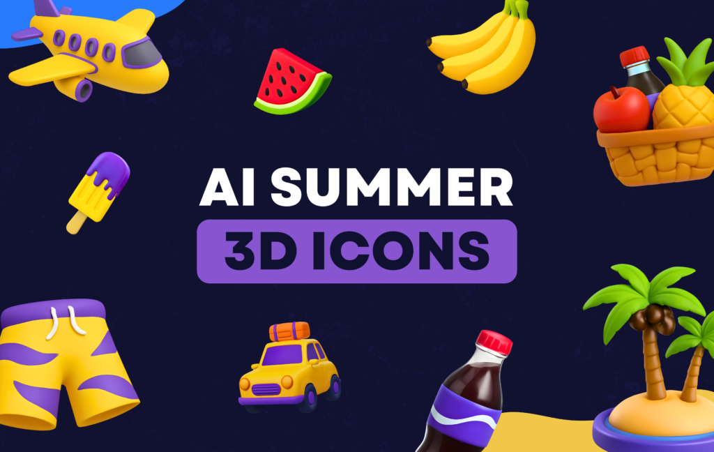 AI Summer Holiday 3D Icons