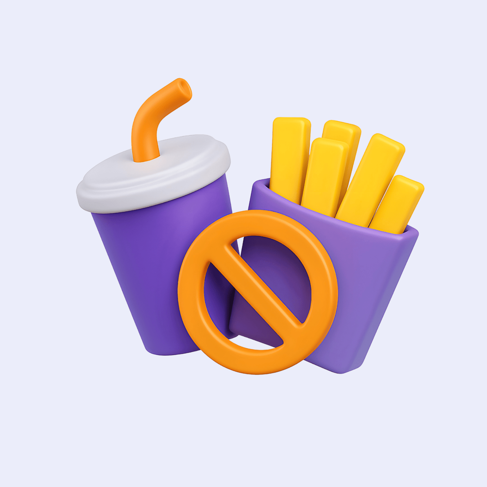no-fast-food-3d-icon